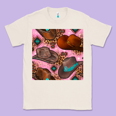 Western Cowboy Hat Seamless Pattern Classic Tee Designed By Bundleandbundleshop