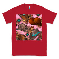 Red western cowboy hat seamless pattern Classic Tee - BundleAndBundleShop