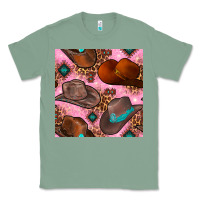 Sage western cowboy hat seamless pattern Classic Tee - BundleAndBundleShop