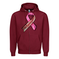 Burgundy breast cancer sport ribbons Zipper Hoodie - AdoDesignShop