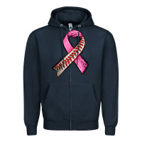 Navy breast cancer sport ribbons Zipper Hoodie - AdoDesignShop