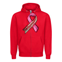 Red breast cancer sport ribbons Zipper Hoodie - AdoDesignShop