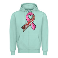 Seafoam breast cancer sport ribbons Zipper Hoodie - AdoDesignShop