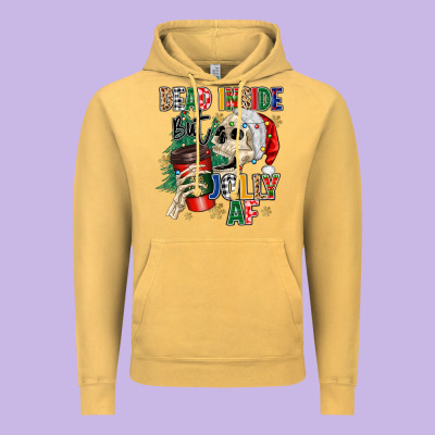 Vintage Hoodie dead inside but jolly as fuck