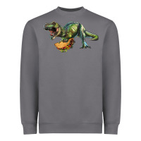 T-rex Dinosaur Holding A Taco Heavyweight Sweatshirt | Teevron