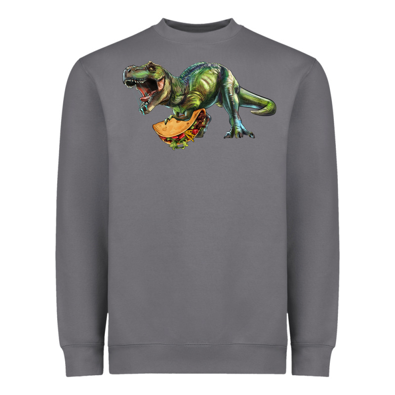 T-rex Dinosaur Holding A Taco Heavyweight Sweatshirt by RanaPortraitStore | Teevron