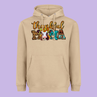 Thankful Mama Baby Calf Heavyweight Hoodie Designed By Jasminsmagicworld