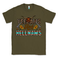 Army Green yeehaws and hellnaws Classic Tee - CowhideDigitalArt