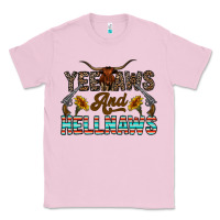 Bubblegum Pink yeehaws and hellnaws Classic Tee - CowhideDigitalArt