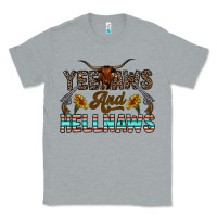 Heather Grey yeehaws and hellnaws Classic Tee - CowhideDigitalArt