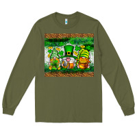 Army Green St. Patrick's Day gnomies tumbler St. Patricks Day Long Sleeve Tee - Neo Western