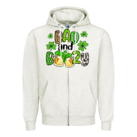 Oatmeal Heather bad and boozy Zipper Hoodie - Artiststas