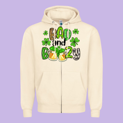 Bad And Boozy Zipper Hoodie Designed By Artiststas
