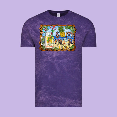 Summer Time Pineapple And  Beach Vintage Tee Designed By Barkaloodesign