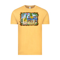 Vintage Mustard summer time pineapple and  beach Vintage Tee - BarkalooDesign