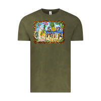 Vintage Olive summer time pineapple and  beach Vintage Tee - BarkalooDesign