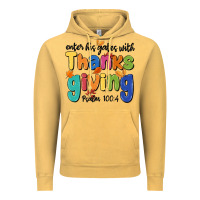 Vintage Mustard enter his gates with thanksgiving psalm 100 4 Vintage Hoodie - MaliasSmallBusiness