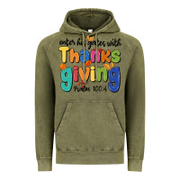 Vintage Olive enter his gates with thanksgiving psalm 100 4 Vintage Hoodie - MaliasSmallBusiness