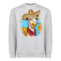 Heather Grey Sombrero Llama Heavyweight Sweatshirt - RanaPortraitStore