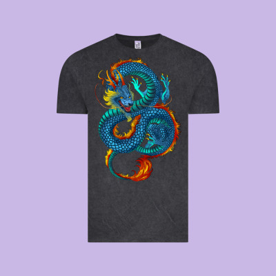 Vintage Tee blue dragon