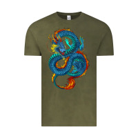 Vintage Olive blue dragon Vintage Tee - RanaPortraitStore