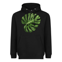 Black Monstera Leaf Heavyweight Hoodie - LillyAllenDesigns