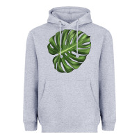 Heather Grey Monstera Leaf Heavyweight Hoodie - LillyAllenDesigns