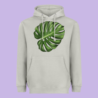 Monstera Leaf Heavyweight Hoodie Designed By Lillyallendesigns