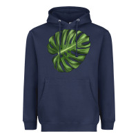 Navy Monstera Leaf Heavyweight Hoodie - LillyAllenDesigns