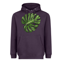 Plum Monstera Leaf Heavyweight Hoodie - LillyAllenDesigns