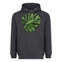 Smoke Monstera Leaf Heavyweight Hoodie - LillyAllenDesigns