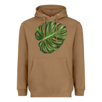 Toasted Coconut Monstera Leaf Heavyweight Hoodie - LillyAllenDesigns
