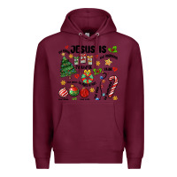 Burgundy religious christmas Premium Hoodie - MaliasSmallBusiness