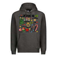 Charcoal Heather religious christmas Premium Hoodie - MaliasSmallBusiness