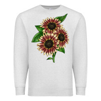 Oatmeal Heather strawberry blonde sunflower Premium Sweatshirt - LillyAllenDesigns