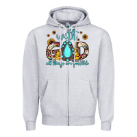 Heather Grey with god all things are possible matthew 19 26 Zipper Hoodie - JahusDesignShop