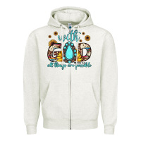 Oatmeal Heather with god all things are possible matthew 19 26 Zipper Hoodie - JahusDesignShop