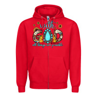 Red with god all things are possible matthew 19 26 Zipper Hoodie - JahusDesignShop