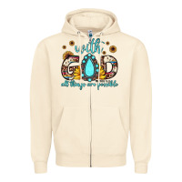 Sandshell with god all things are possible matthew 19 26 Zipper Hoodie - JahusDesignShop