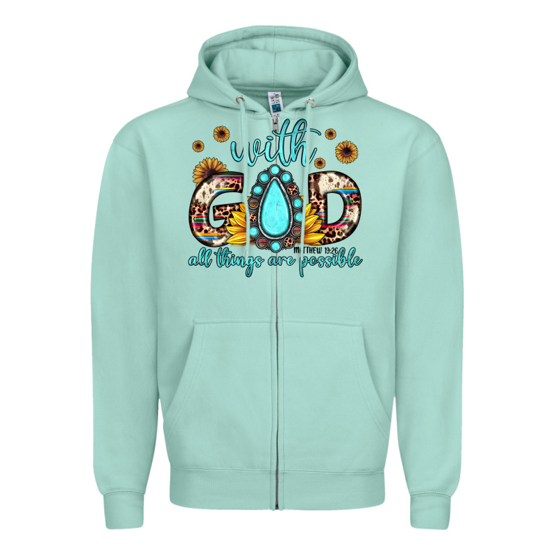 With God All Things Are Possible Matthew 19 26 Zipper Hoodie by JahusDesignShop | Teevron