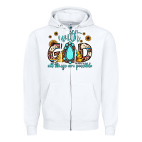 White with god all things are possible matthew 19 26 Zipper Hoodie - JahusDesignShop
