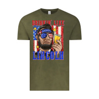 Vintage Olive drinking like lincoln Vintage Tee - texasbilliewilder