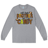 Heather Grey Will Trade Brother For Candy Long Sleeve Tee - CowhideDigitalArt