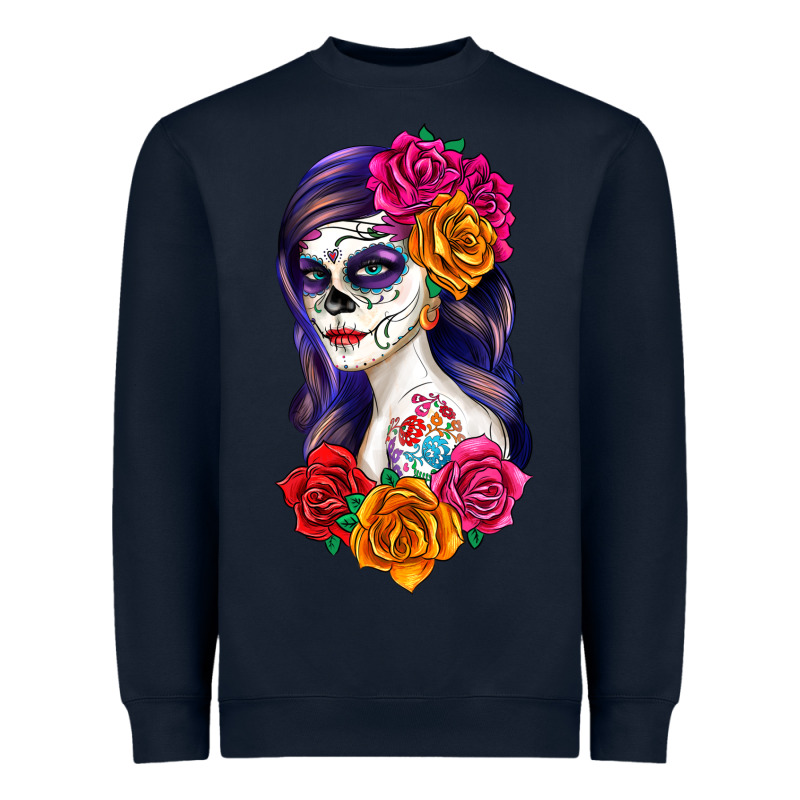 Sugar Skull Girl Heavyweight Sweatshirt by RanaPortraitStore | Teevron