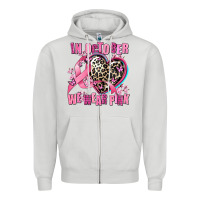 Dove Grey western leopard  in october we wear pink heart Zipper Hoodie - AdoDesignShop