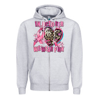 Heather Grey western leopard  in october we wear pink heart Zipper Hoodie - AdoDesignShop