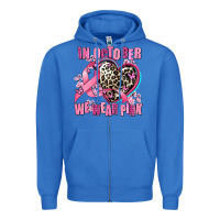 True Royal western leopard  in october we wear pink heart Zipper Hoodie - AdoDesignShop