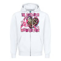 White western leopard  in october we wear pink heart Zipper Hoodie - AdoDesignShop