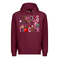 Burgundy cupids favorite teacher Premium Hoodie - NancyCooperArtShop