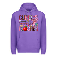 Purple cupids favorite teacher Premium Hoodie - NancyCooperArtShop